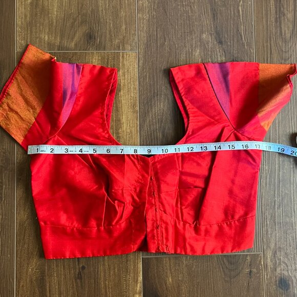 Butter yellow Red Cotton Silk Saree with Tribal Motif diwali pastel haldi - Picture 15 of 17